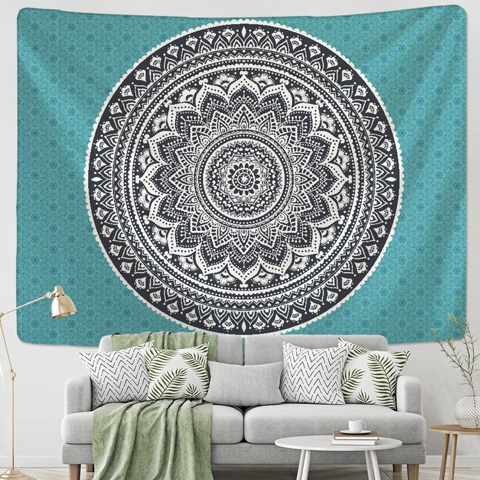 Blue Bohemian Tapestry Wall Hanging Tapis Cloth