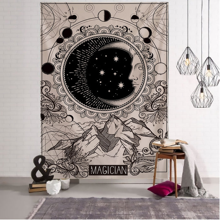 Moon Tarot Tapestry Wall Hanging Tapis Cloth