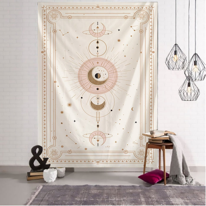 Pink Planet Tarot Tapestry Wall Hanging Tapis Cloth