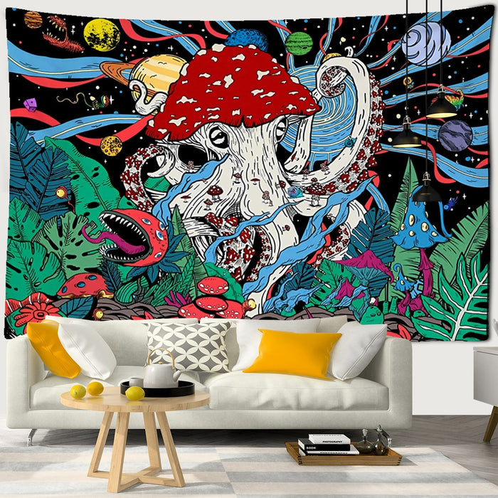 Planet Abstract Mushroom Tapestry Wall Hanging Tapis Cloth