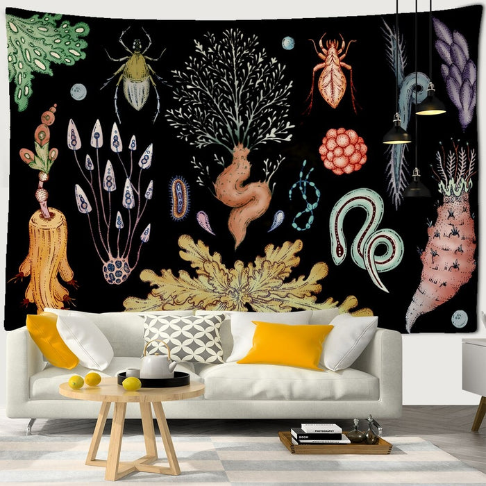 Abstract Plants Print Tapestry Wall Hanging Tapis Cloth