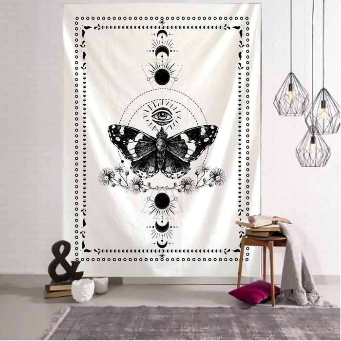Psychedelic Eyes Butterfly Tapestry Wall Hanging Tapis Cloth