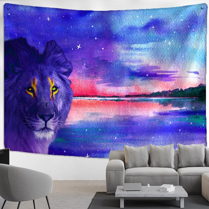 Psychedelic Lion Tapestry Wall Hanging Tapis Cloth
