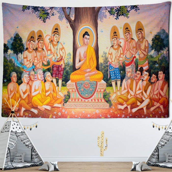 Religious Buddha Tapestry Wall Hanging Tapis Cloth