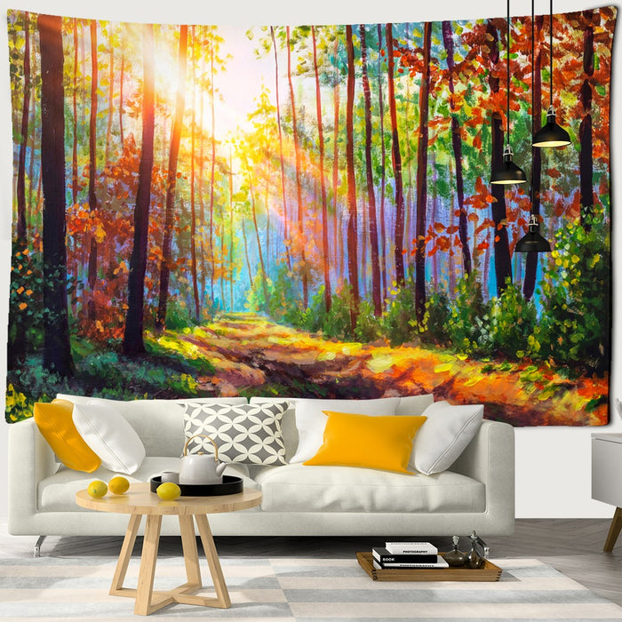 Forest Natural Scenery Tapestry Wall Hanging Tapis Cloth