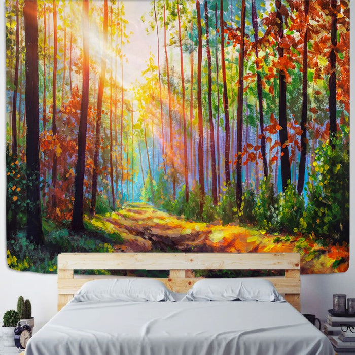 Forest Natural Scenery Tapestry Wall Hanging Tapis Cloth