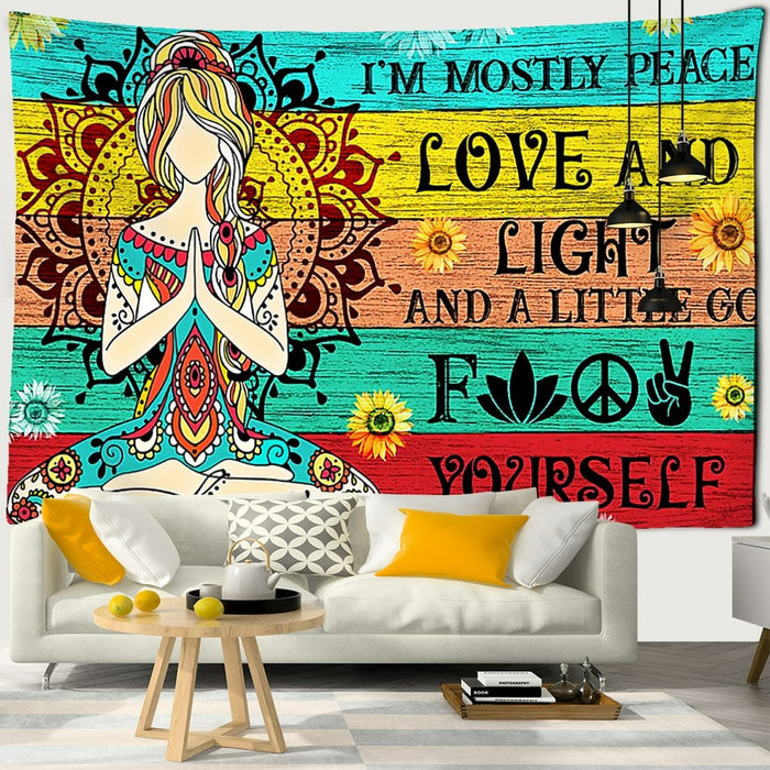 Yoga Poses Tapestry Wall Hanging Tapis Cloth