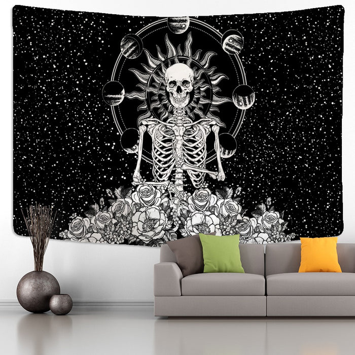 Skeleton and Stars Tapestry Wall Hanging Tapis Cloth