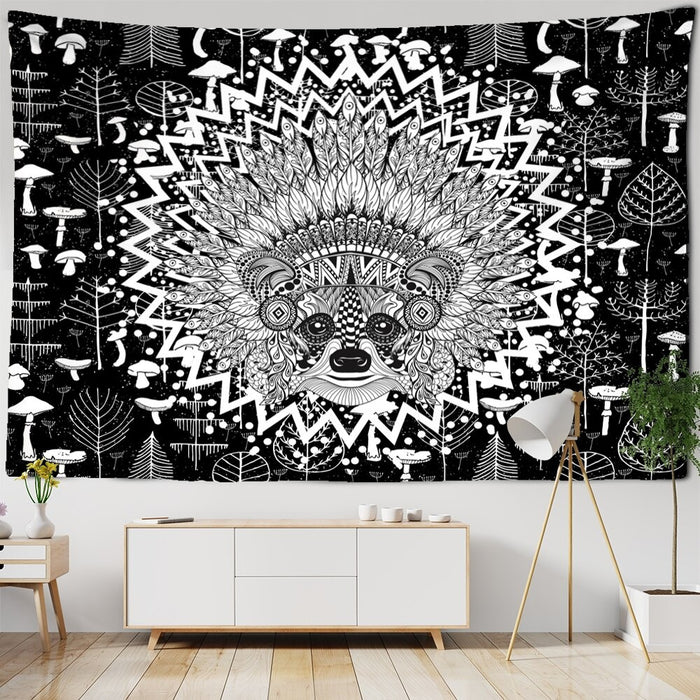 Tribal Totem Feather Tapestry Wall Hanging Tapis Cloth