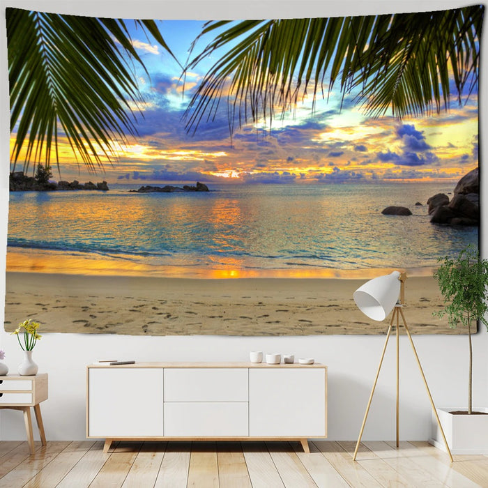 The Beach Sunset Tapestry Wall Hanging Tapis Cloth