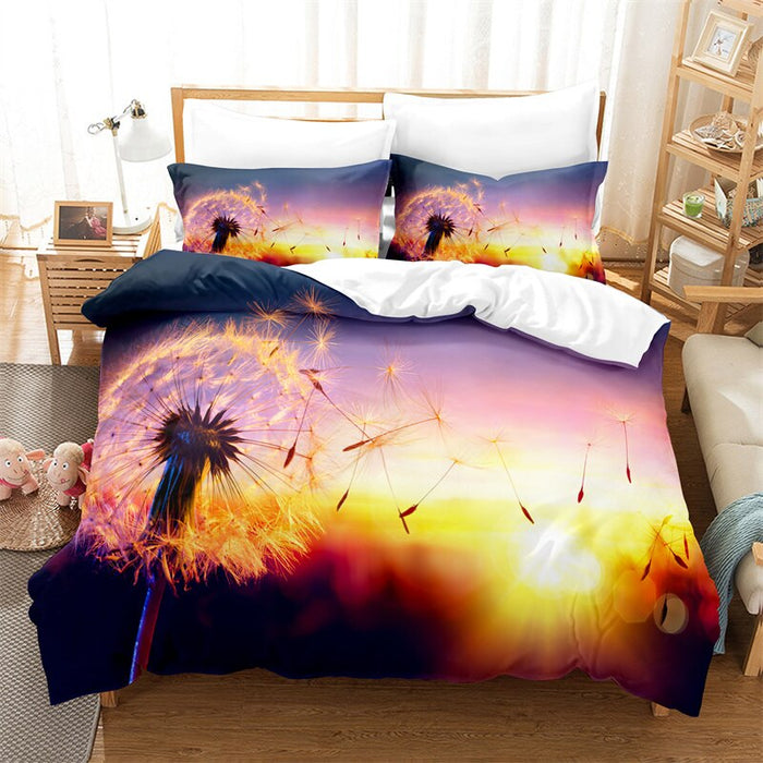 Dandelion Printed Duvet Cover Bedding Set