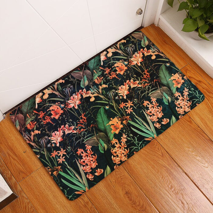 Anti-Slip Decorative Floral Front Door Carpet
