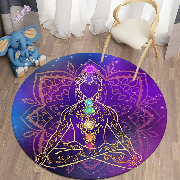Meditation Themed Round Mat