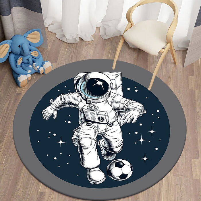 Anti-Slip Astronaut Printed Round Mat