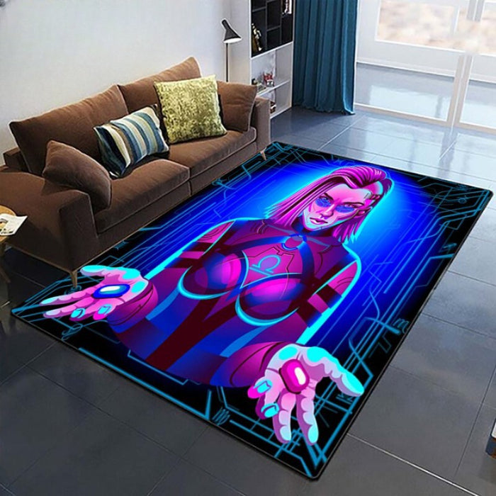 Non-Skid Neon Patterned Printed Floor Mat