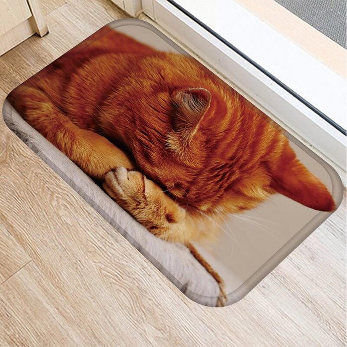 Non-Slip Cat Face Printed Floor Mat
