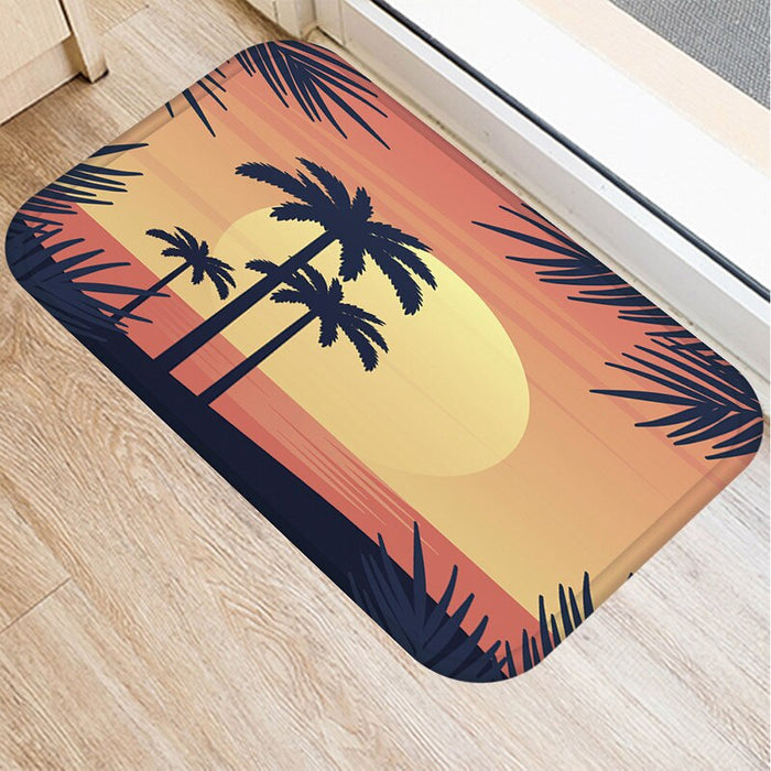 Non-Skid Beach Landscape Printed Floor Mat