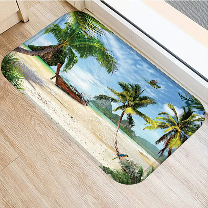 Beach View Printed Decorative Floor Mat