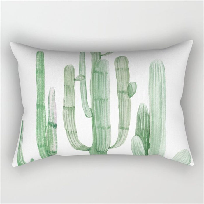 Cactus Printed Rectangular Pillow Cover
