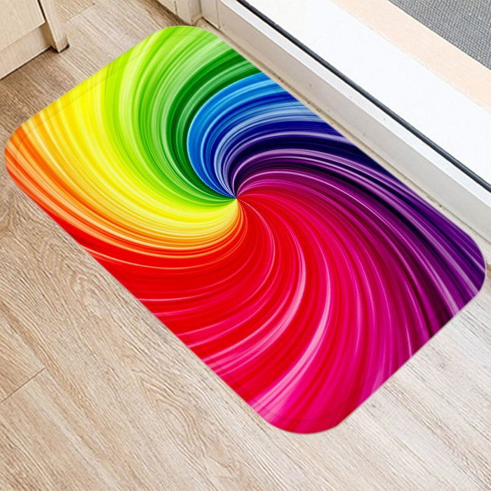 Non-Skid Rainbow Pattern Printed Floor Mat