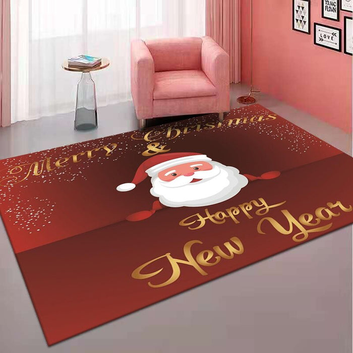 Non-Skid Christmas Printed Floor Rug For Home