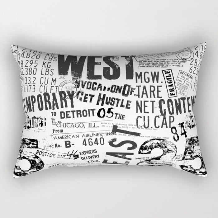 Quotes Printed Rectangular Pillow Cover