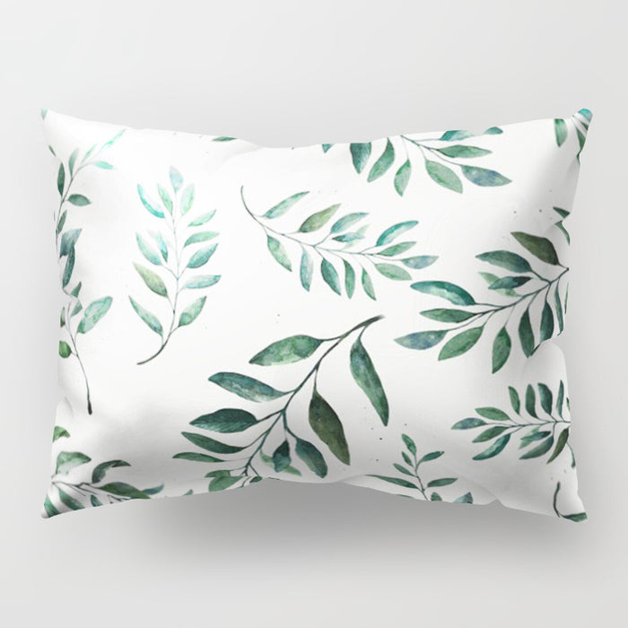 Botanical Leaves Printed Rectangular Pillow Cover