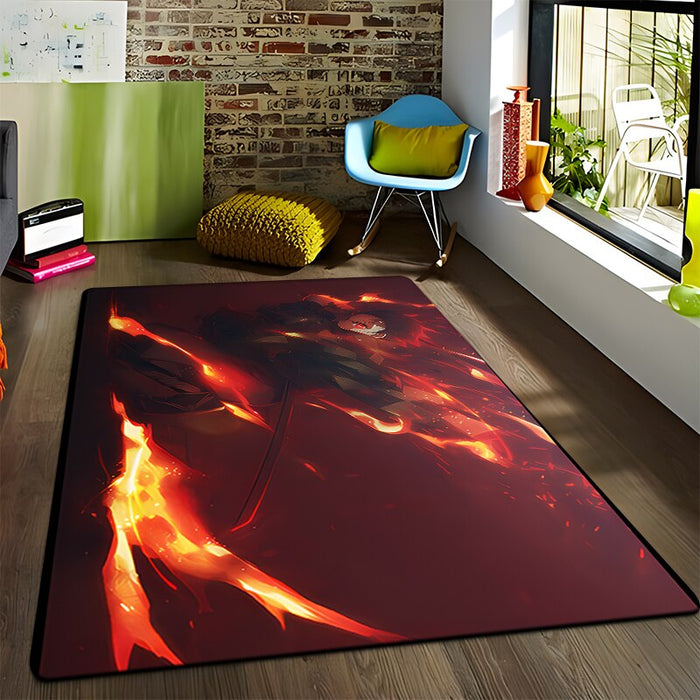 Non-Skid Demon Slayer Printed Floor Mat For Home
