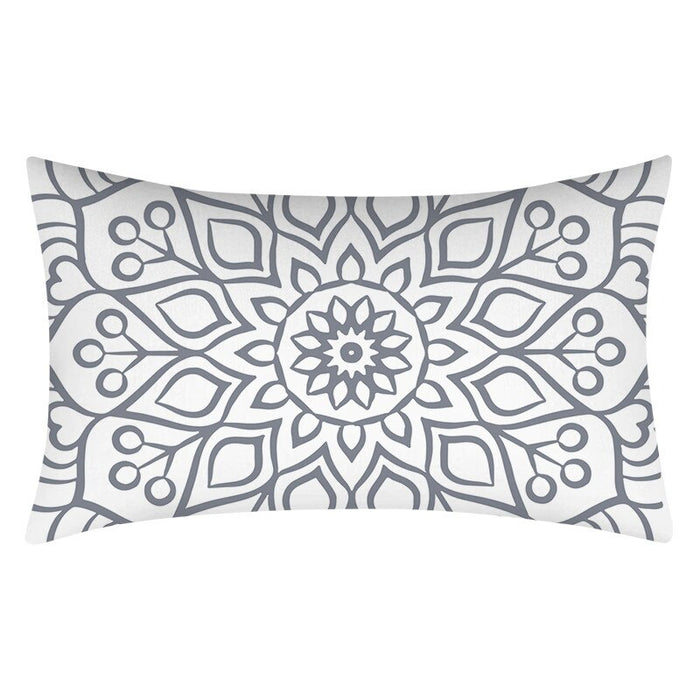 Geometric Texture Printed Rectangular Pillow Cover