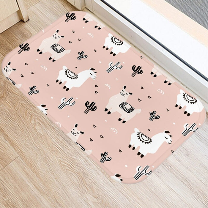Non-Skid Alpaca Printed Floor Mats