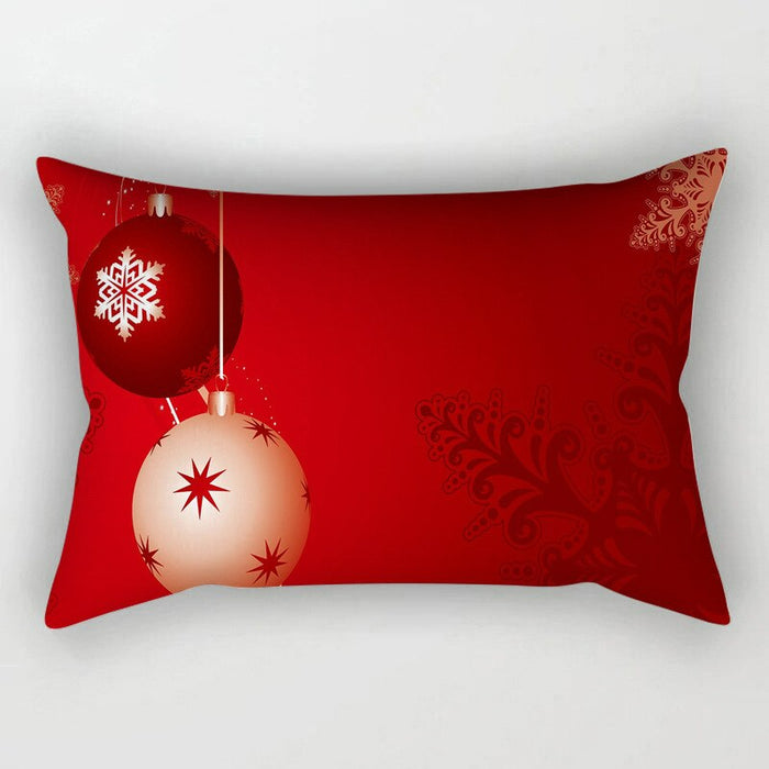 Christmas Themed Stylish Red Pillow Cover