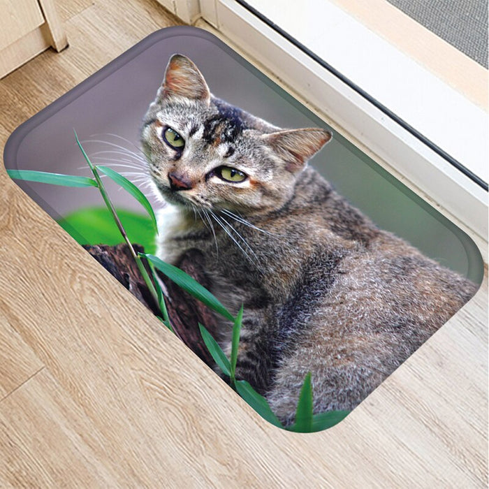 Non-Slip Cat Face Printed Floor Mat