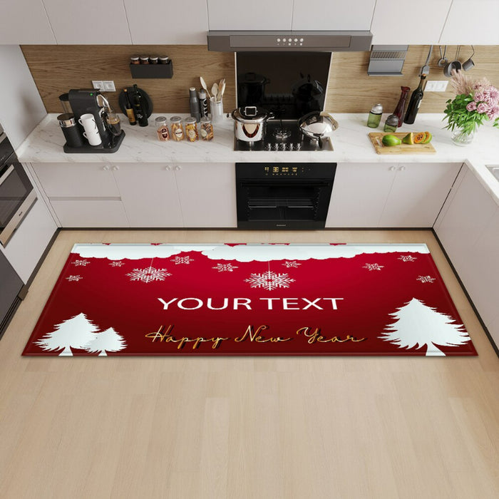 Decorative Merry Christmas Themed Carpet