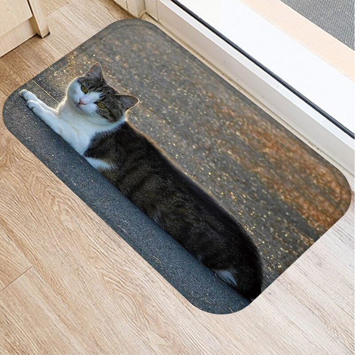 Non-Slip Cat Face Printed Floor Mat