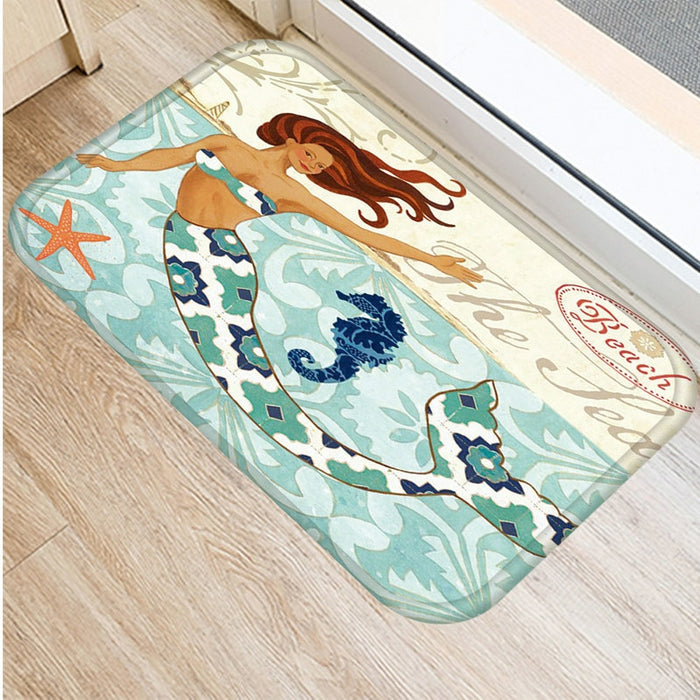 Ocean Mermaid Style Floor Mat For Home Decor