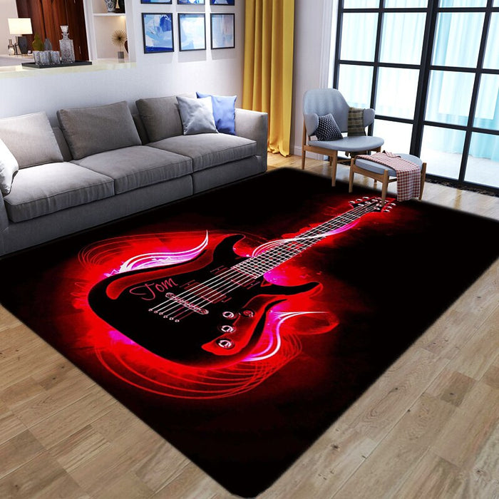 Anti-Slip Guitar Themed Printed Floor Mat