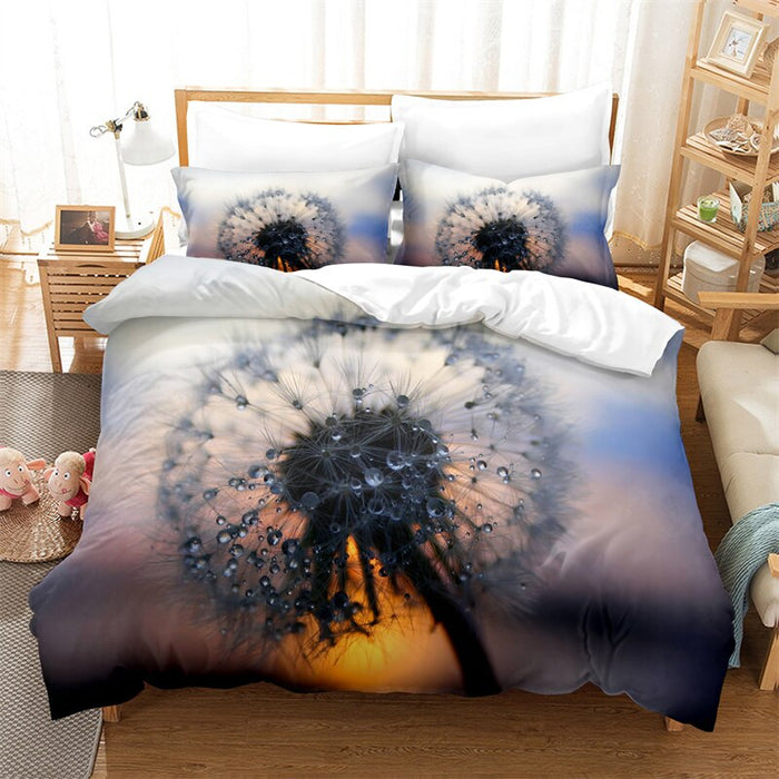 Dandelion Printed Duvet Cover Bedding Set