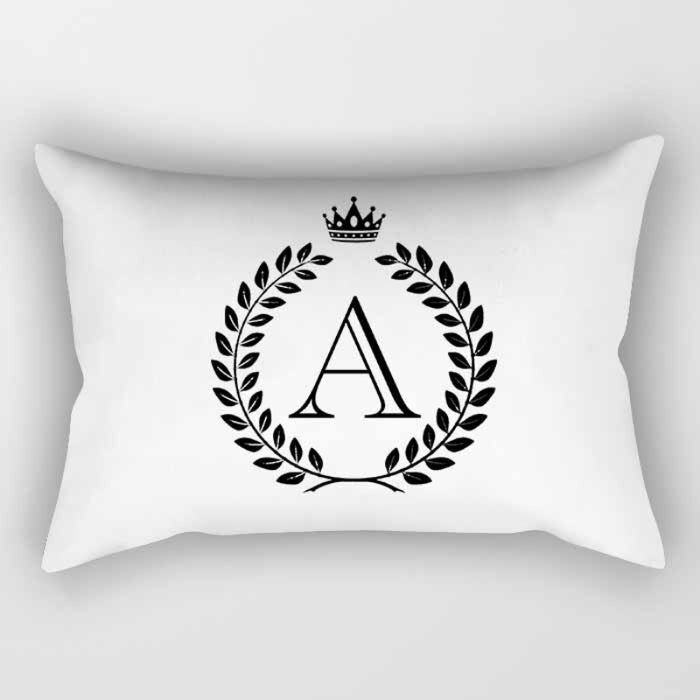 Letters Printed Rectangular Pillow Cover