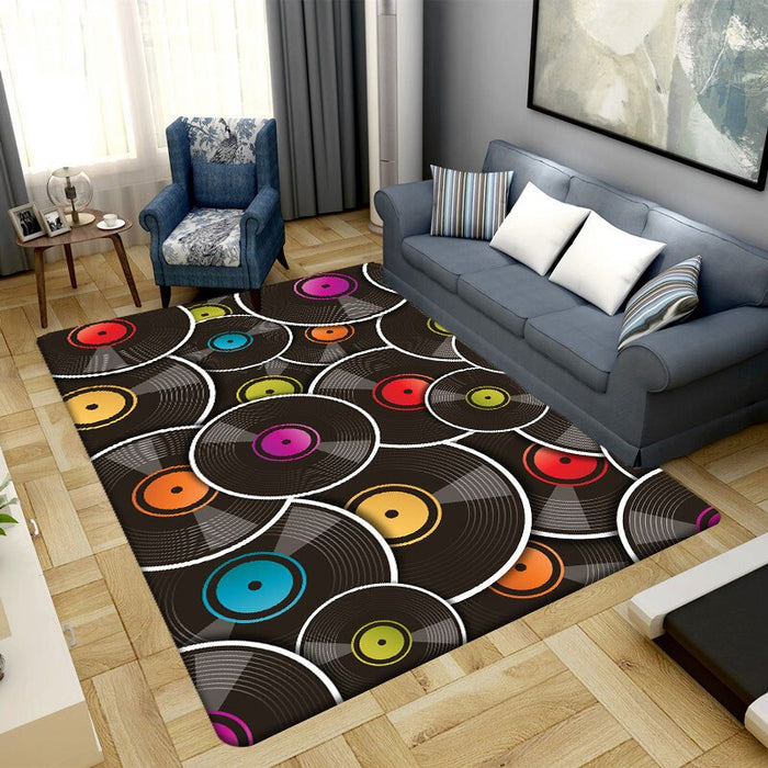 Non-Slip Music Record Printed Floor Mat
