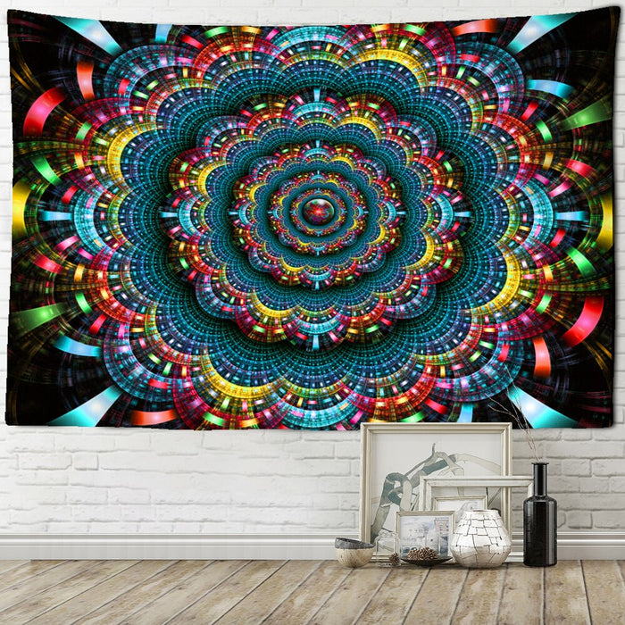 Psychedelic Indian Mandala Tapestry Wall Hanging Tapis Cloth