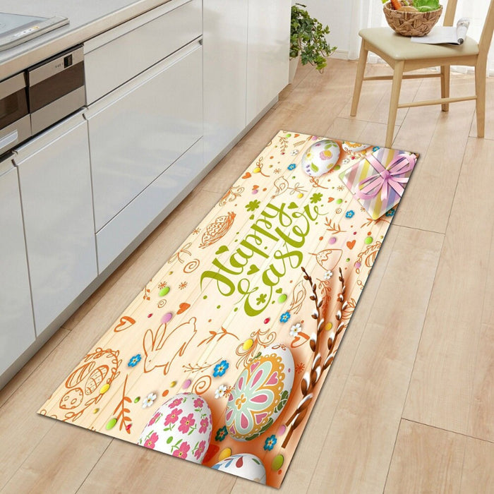 Anti-Slip Easter Rabbit Printed Floor Rug