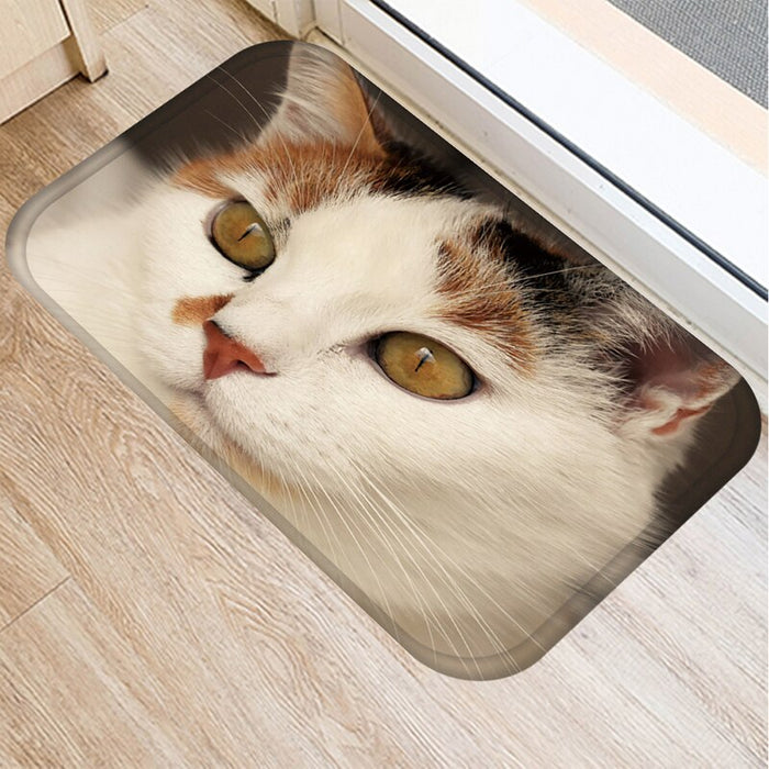 Non-Slip Cat Face Printed Floor Mat