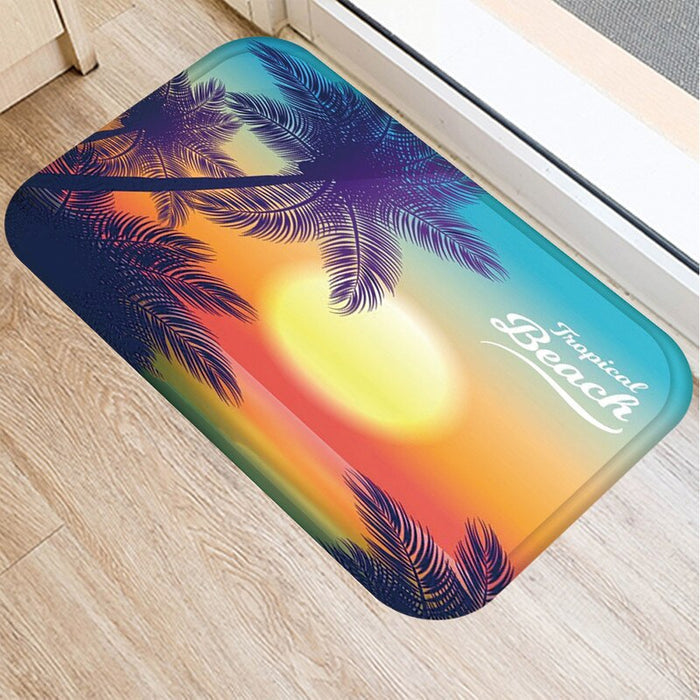 Non-Skid Beach Landscape Printed Floor Mat