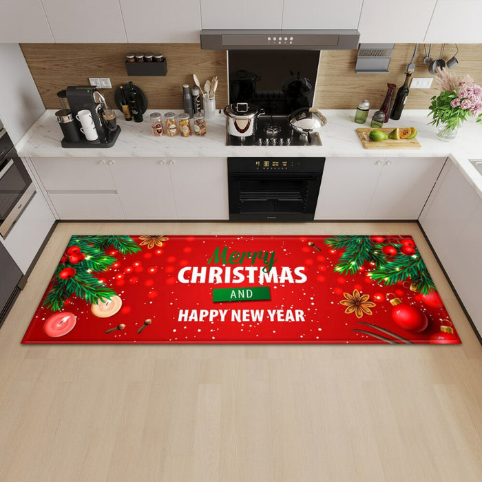 Decorative Merry Christmas Themed Carpet