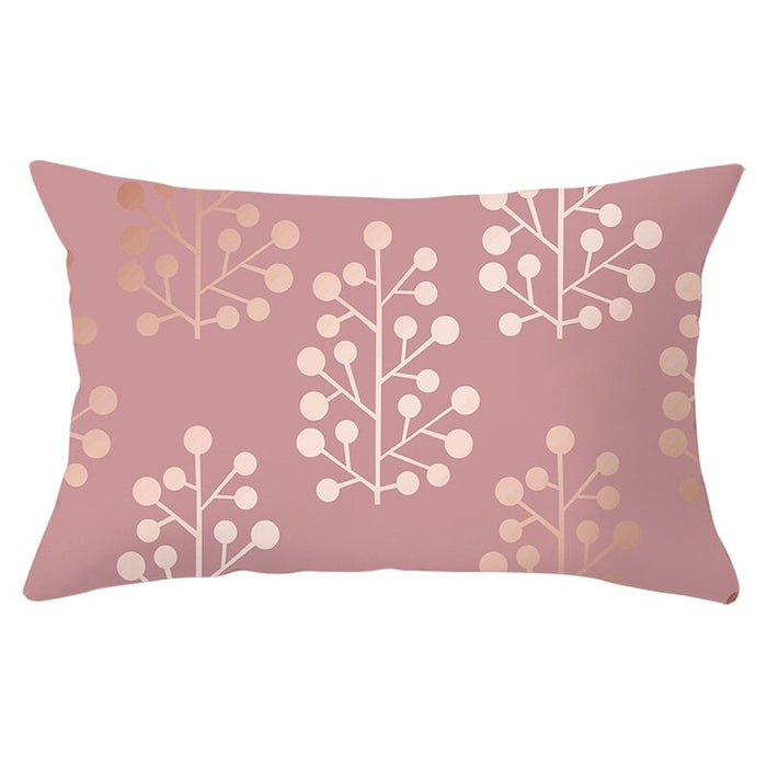 Pink Psychedelic Pattern Printed Rectangular Pillow Cover