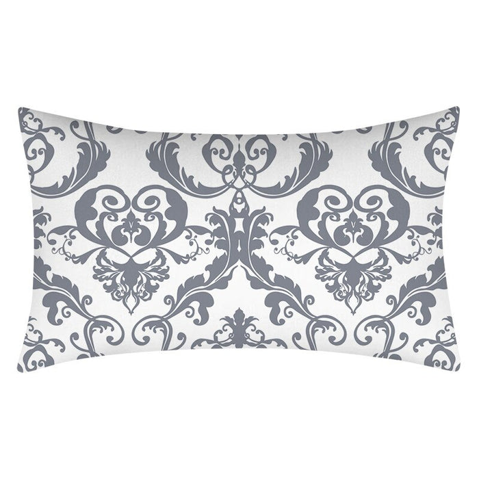 Gray Patterned Printed Rectangular Pillow Cover
