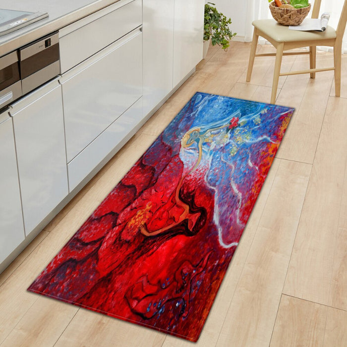 Anti-Skid Butterfly Rectangular Printed Floor Mat