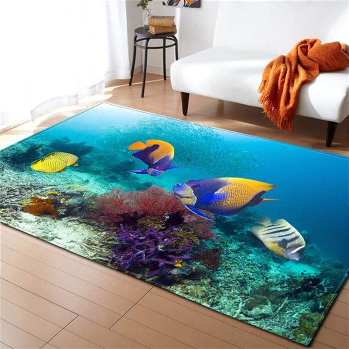 Anti-Slip Sea World Printed Floor Mat