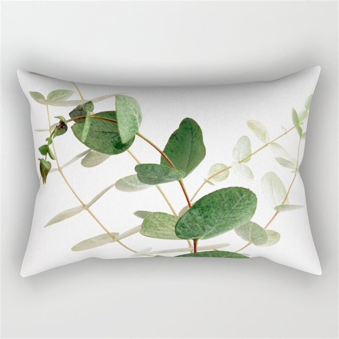 Colorful Plant Printed Rectangular Pillow Cover