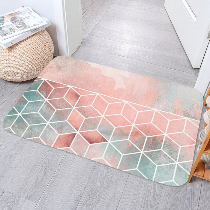 Anti-Skid Tiles Patterned Printed Floor Mat
